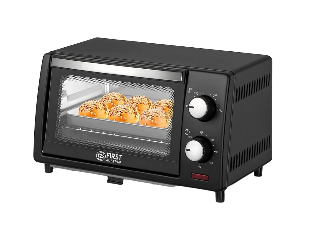 TZS FIRST AUSTRIA Minibackofen 10L, 800W, Temperaturregelung bis 230°C, Doppelglastür